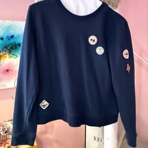 💙 JOANIE Navy Patch Sweatshirt | Size M | EUC 💙